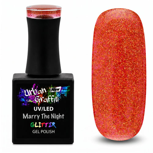 Marry The Night - UGGP-A0768. This is the ultimate dark, glittery pumpkin gel polish.