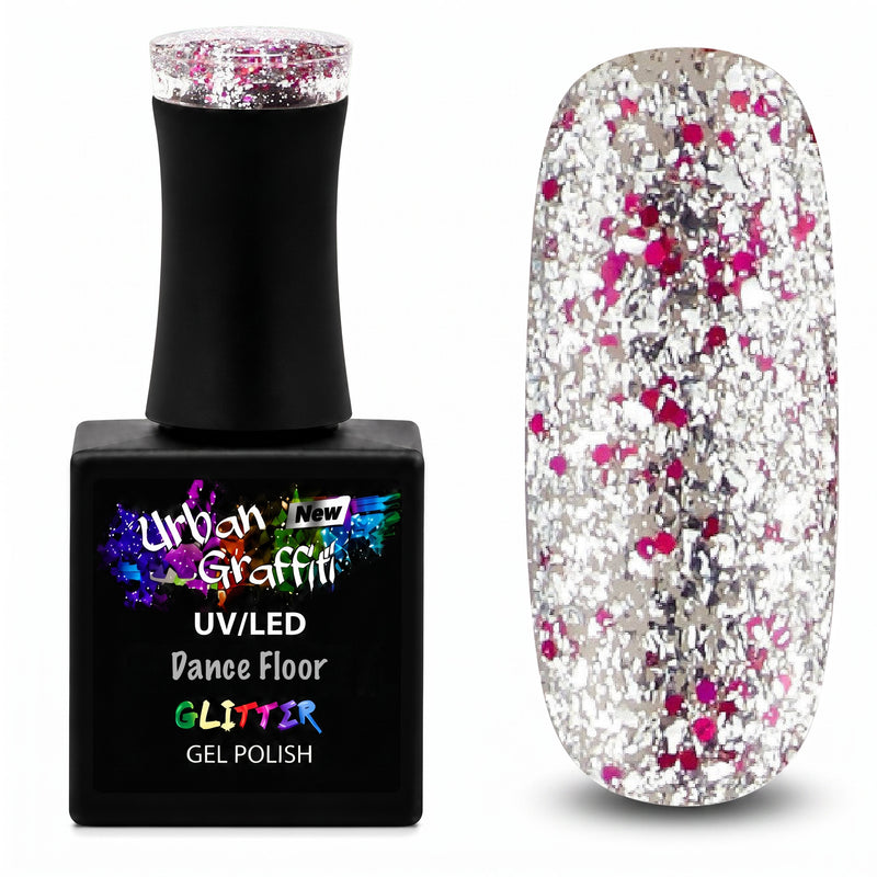 Dance Floor - UGGP-A0909 Pembe ve Gümüş Simli Jel Oje Urban Graffiti 15ml
